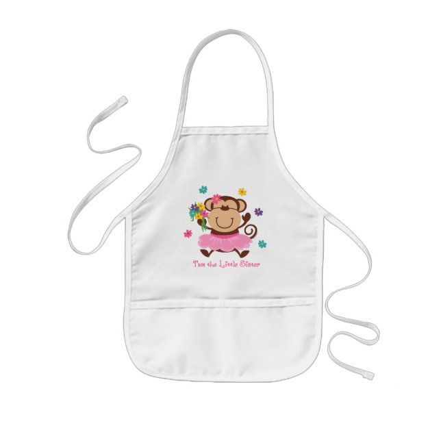 Monkey Little Sister Kids Apron (Front)