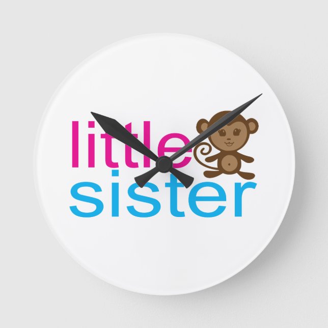 Monkey Little Sister Round Clock (Front)
