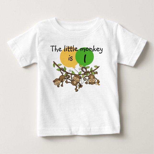 Monkey Little Swinge Customizable Birthday T-shirt (Front)
