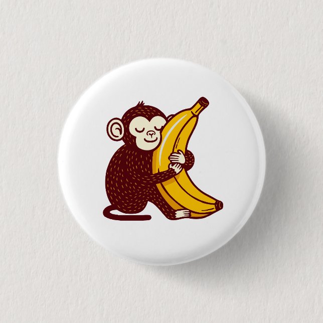 Monkey Love Banana 1 Inch Round Button (Front)