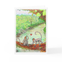 Monkey Love Carte de voeux de Valentine
