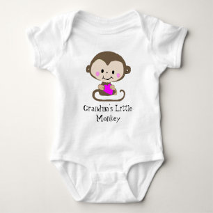 Monkey Love - Grandma's Little Monkey (Customize) Baby Bodysuit