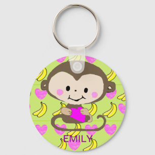 Monkey Love - Personalized Keychain
