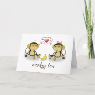 Monkey Love Valentine Greeting Card