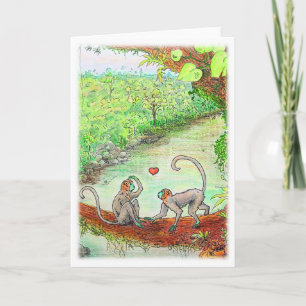 Monkey Love Valentine's Greeting Card