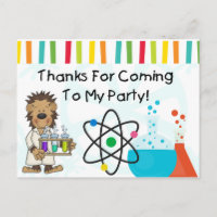 Monkey Mad Scientist Science Birthday Thank You