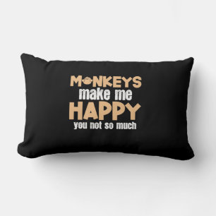 Monkey Makes Me Happy Lumbar Pillow