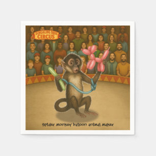 Monkey making balloon animals napkin