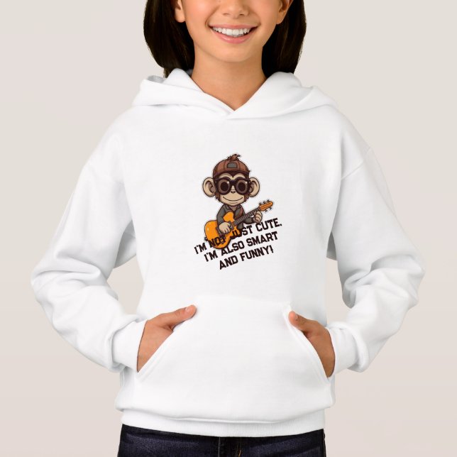 Monkey mascot with guitar sweatshirt (Front)