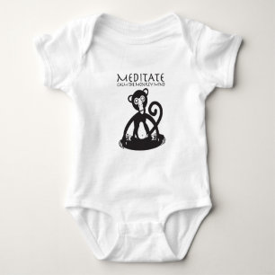 Monkey meditating yoga baby bodysuit
