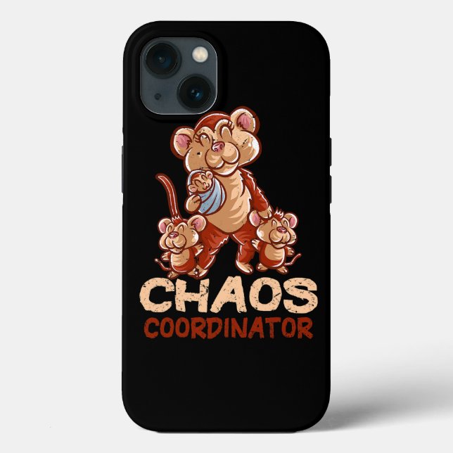 Monkey Mom Chaos Coordinator Mommy Chimpanzee Moth Case-Mate iPhone Case (Back)