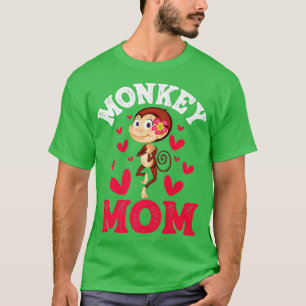 Monkey Mom Monkeys Primate Zoo Jungle Safari Anima T-Shirt