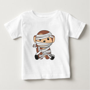 Monkey Mummy Pumpkin Monkeys Happy Halloween Baby T-Shirt