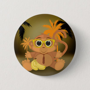 Monkey Nerd 2 Inch Round Button