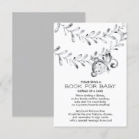 Monkey Neutral Baby Shower Book for Baby Card