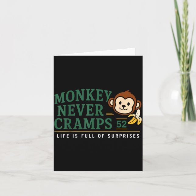 Monkey Never Cramps 52 Funny Banana Potium Humour Card (Front)