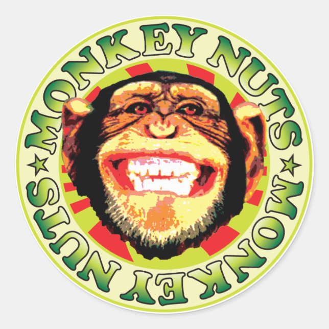 Monkey Nuts Classic Round Sticker (Front)