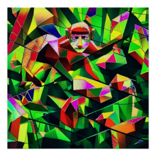 Monkey Observing Poster