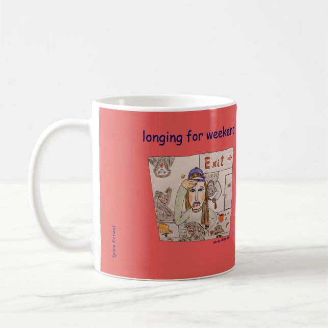 Monkey Office (longing for weekend) Coffee Mug (Left)