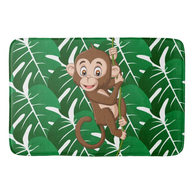 Monkey on a Vine Design Bath Mat (Front)