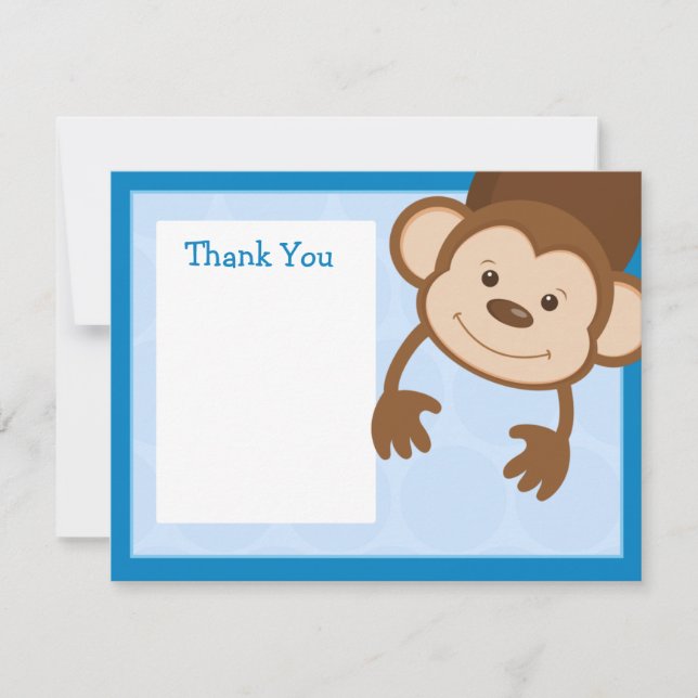 Monkey Party Thank You Card (Front)