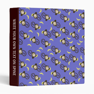Monkey Pattern Custom Avery Binder Purple/Brown