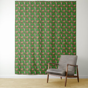 Monkey Pattern Design Yellow  Tapestry