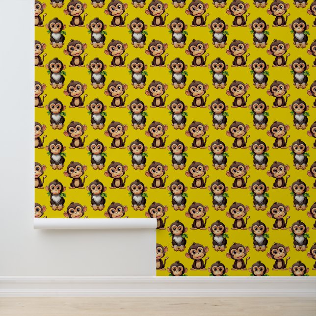 Monkey Pattern Design Yellow  Wallpaper (Application)