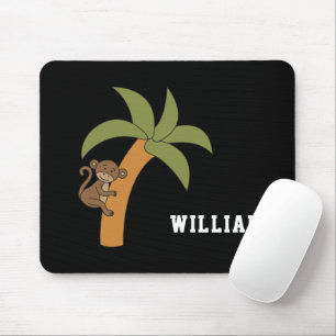 Monkey Personalized Custom Name Back To School Mouse Pad