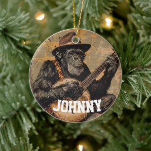 MONKEY PERSONALIZED FUNNY CHRISTMAS ORNAMENT