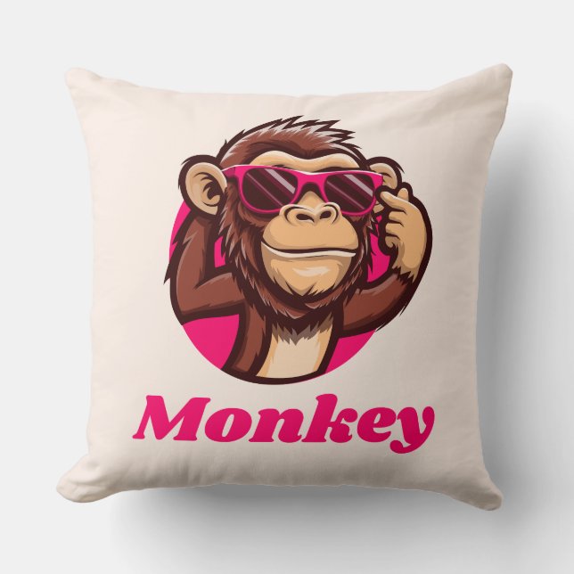 monkey pillowcase throw pillow (Front)