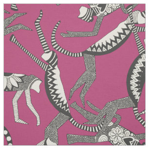monkey pink fabric