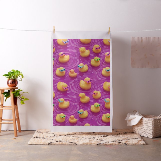 Monkey pink rubber duck pattern fabric, cute whims fabric (In Situ)