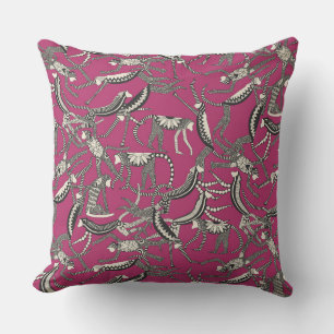 monkey pink throw pillow