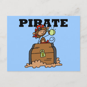 Monkey Pirate With Treasure Tshirts and Gifts Postcard