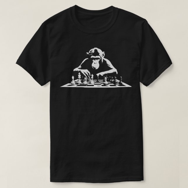 monkey plays chess T-Shirt (Design Front)