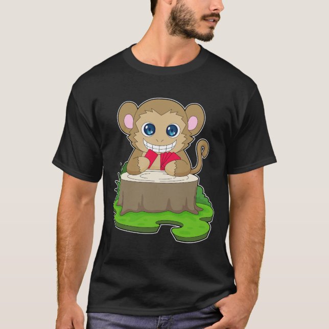 Monkey Poker Poker cards Card game T-Shirt (Front)