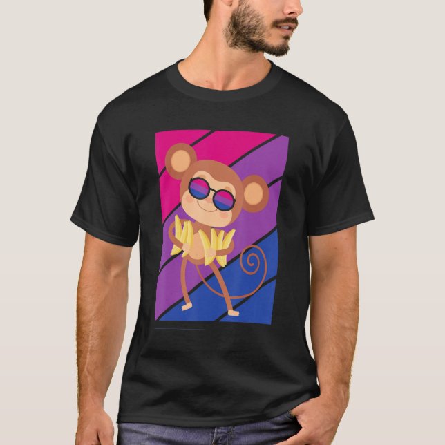 Monkey Pride Bisexual Flag Lgbtq Proud Ally Pride  T-Shirt (Front)