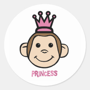 Monkey Princes Classic Round Sticker