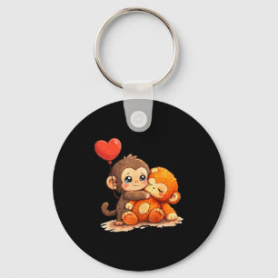 Monkey punch baby cute baby funny animal big love keychain