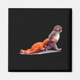 Monkey punch baby graphic little punch big love  magnet