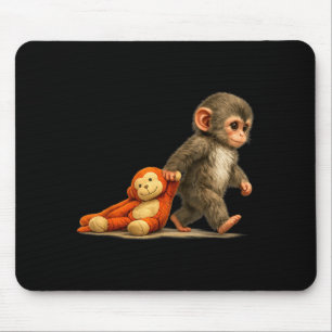 Monkey punch baby macaque little punch big cute mouse pad