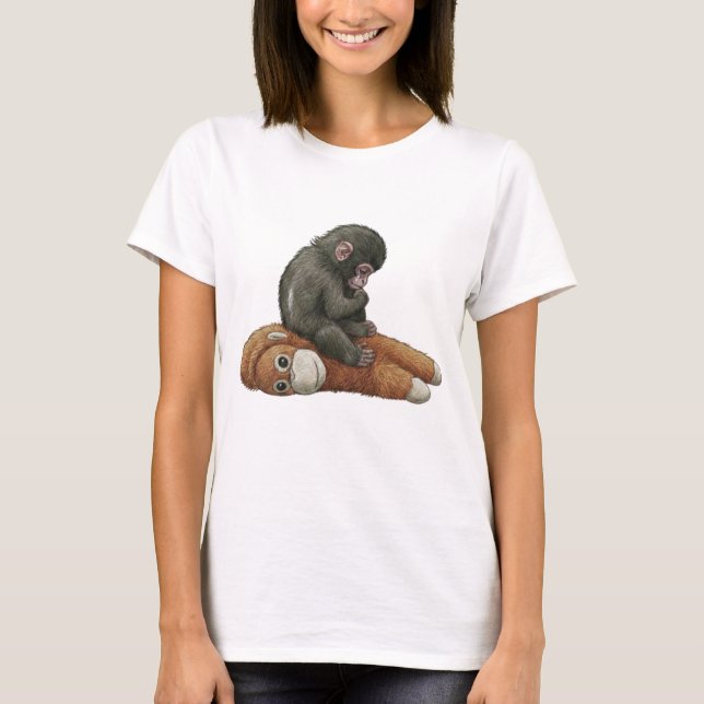 Monkey Punch, Baby Monkey Orangutan Hug  T-Shirt (Front)