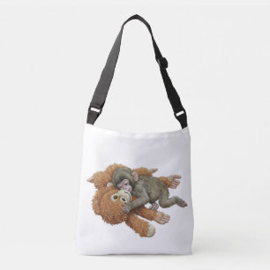 Monkey Punch Graphic, Baby Monkey Orangutan Hug Crossbody Bag