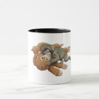 Monkey Punch Graphic, Baby Monkey Orangutan Hug
