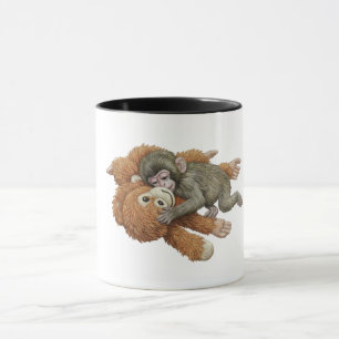 Monkey Punch Graphic, Baby Monkey Orangutan Hug  Mug