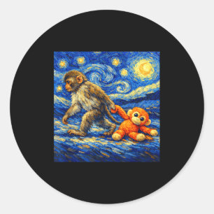 Monkey punch team punch baby monkey classic round sticker