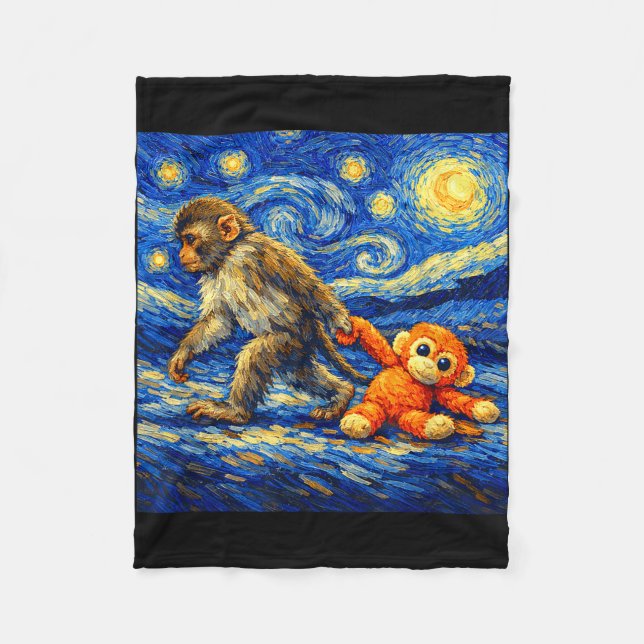 Monkey punch team punch baby monkey  fleece blanket (Front)