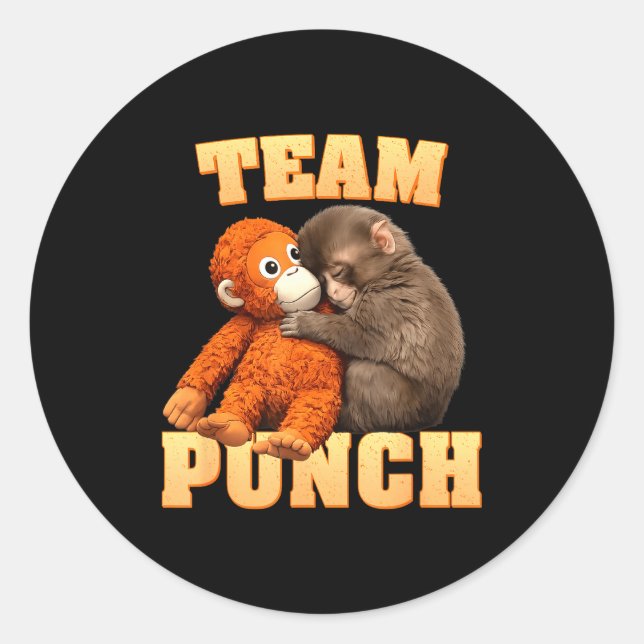Monkey punch team punch  classic round sticker (Front)