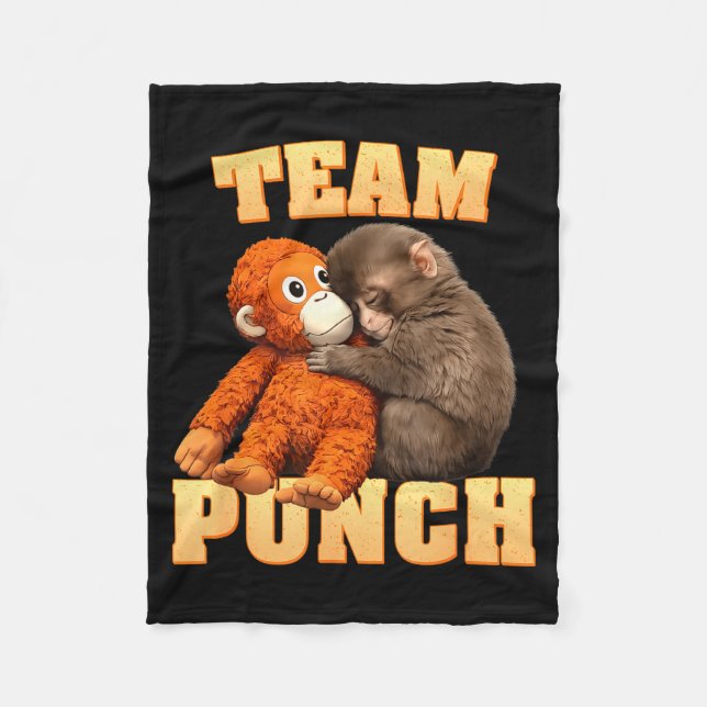 Monkey punch team punch  fleece blanket (Front)